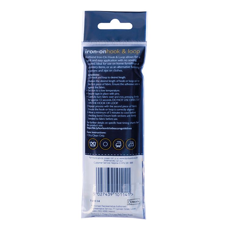 2cmx50cm White Hook & Loop Iron On