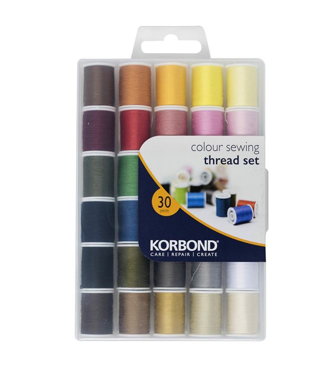 30 Piece Colour Sewing Thread Set