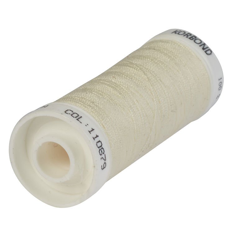 100m Cream Polyester Thread 
