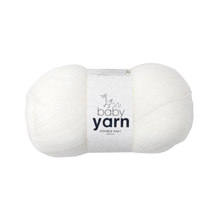 Baby DK Acrylic Yarn White 100g