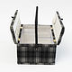 Mono Tartan Twin Lidded Sewing Basket