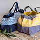 Yellow Leaf & Corduroy Craft Bag