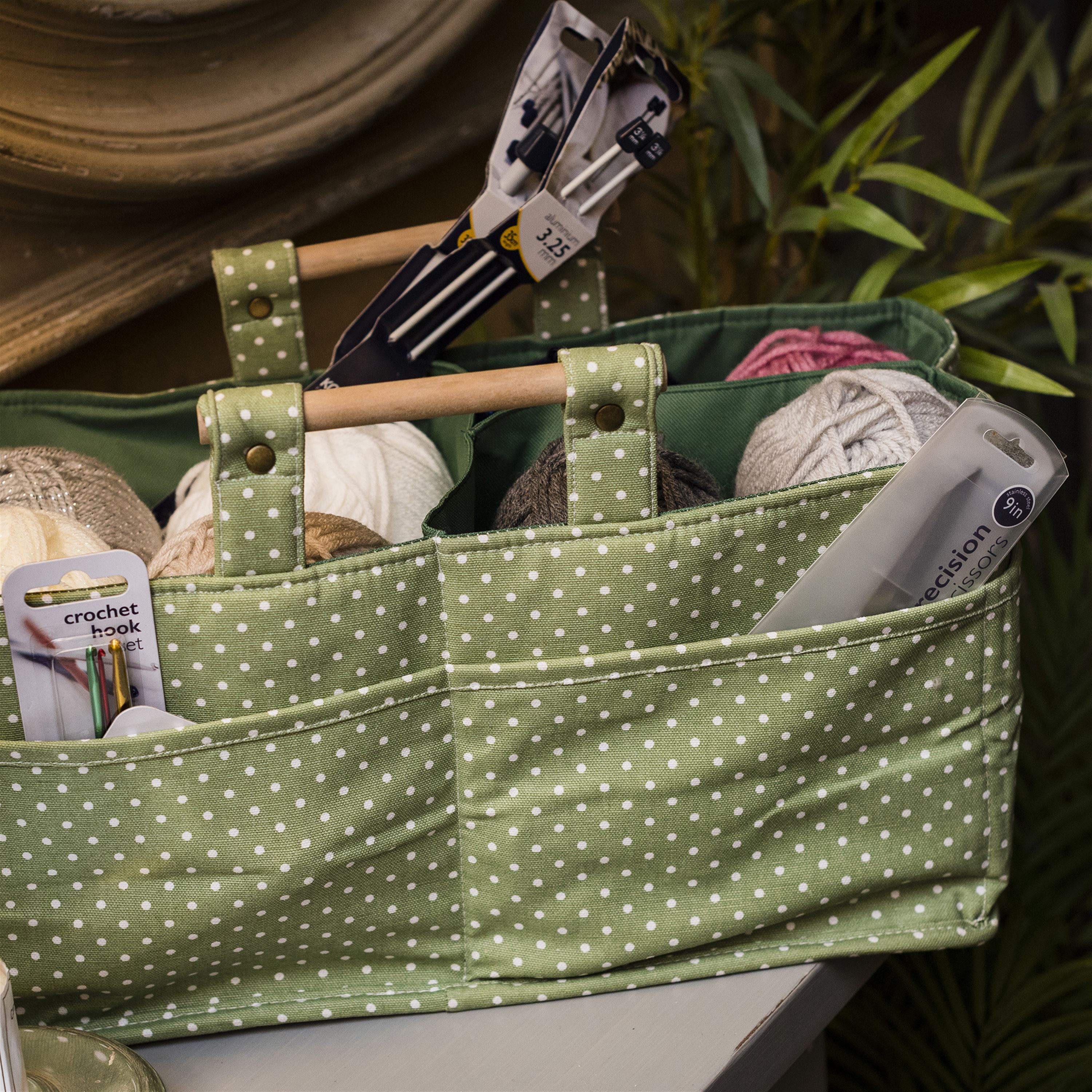 Crafters Carry Tote - Green Spot