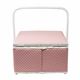 ExLarge Pink Dots Sewing Basket