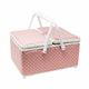 Pink Dots Twin Lidded Sewing Basket
