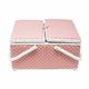 Pink Dots Twin Lidded Sewing Basket